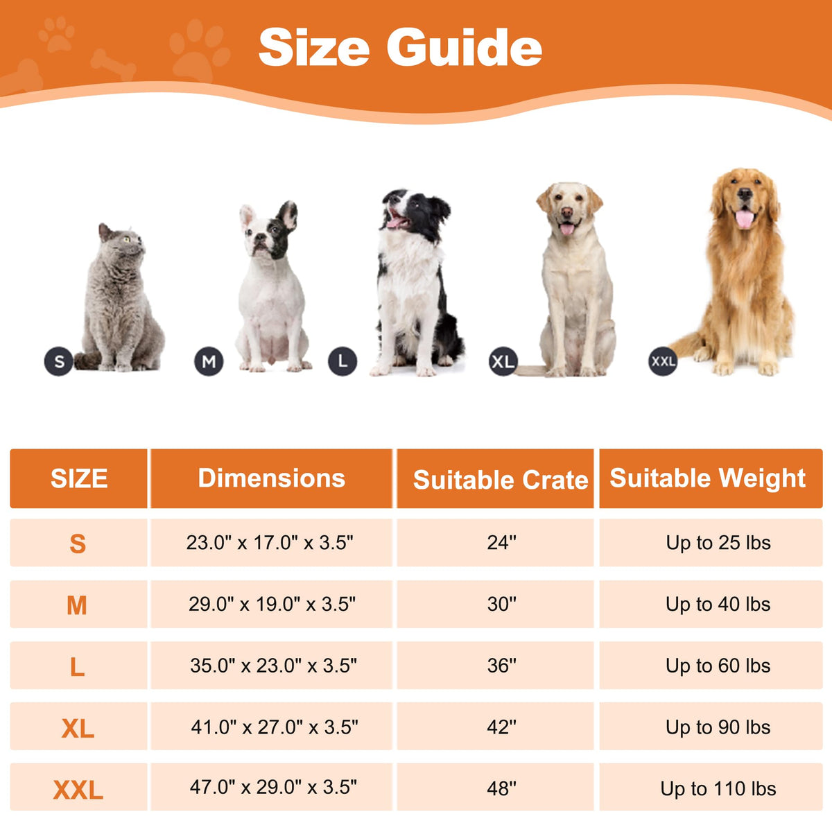 Feerway™ Deluxe Dog Bed | Washable Fluffy Crate Mat & Kennel Pad with Anti-Slip Base – Large (35" × 23", Grey)