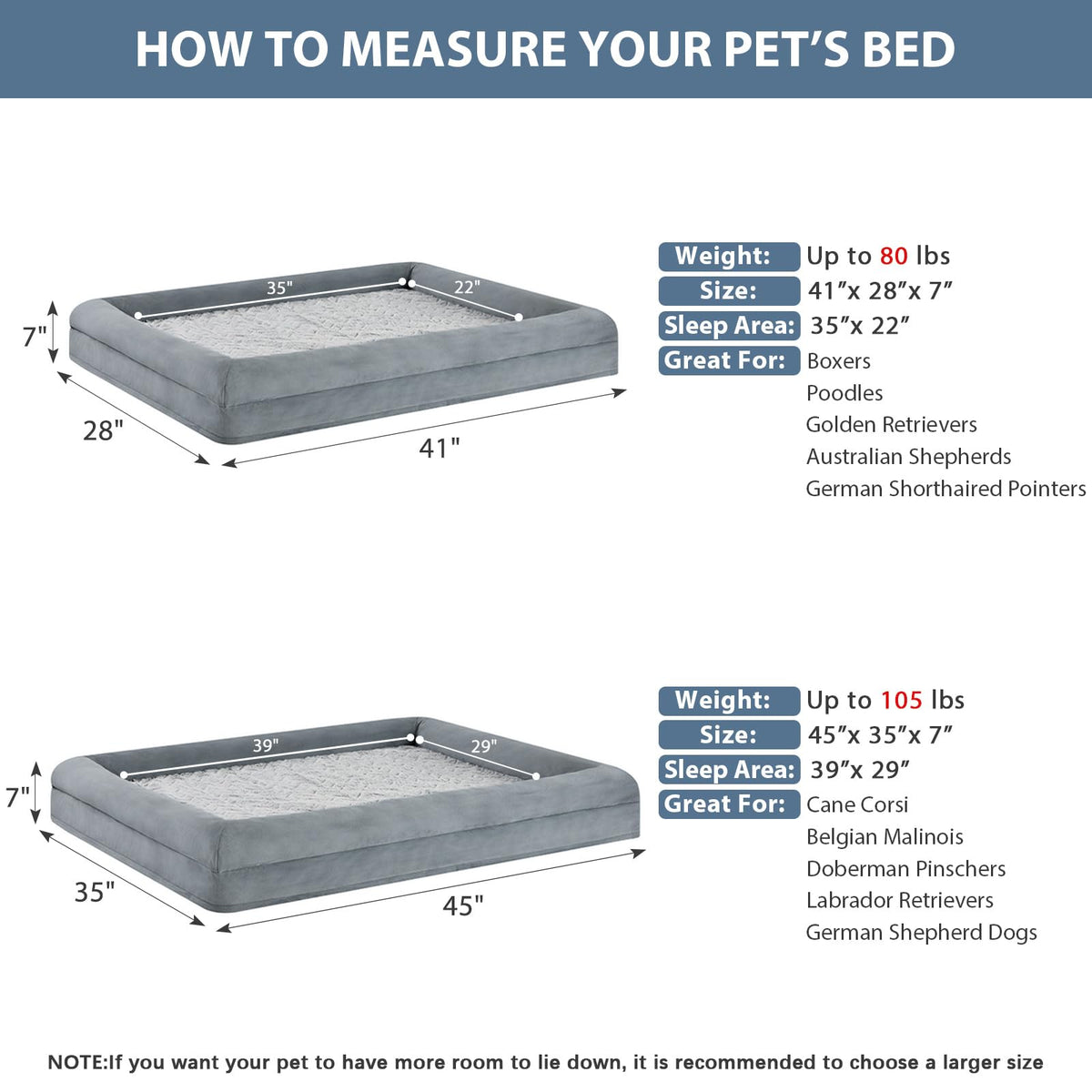 Feerway™  XL Dog Sofa Bed | Extra-Large Orthopedic Pet Couch with Bolster Sides & Removable Waterproof Washable Cover